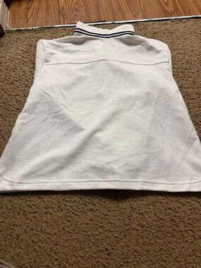 Nike White Crewneck Sweater with Black-Trim Collar
